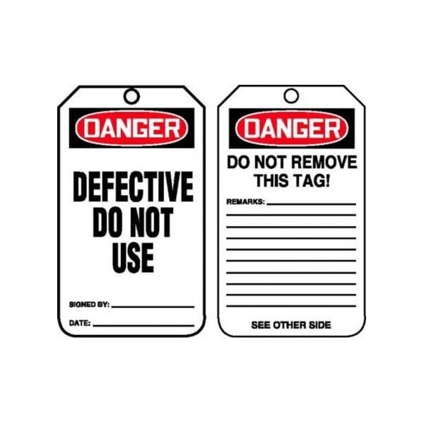 Accuform Danger, HS-Laminate, 3-1/4 in Width, 0.1 in Height, , 25 PK MDT194CTP - main